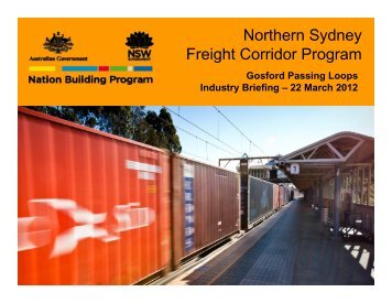 Northern Sydney Freight Corridor Program - Transport for NSW ...