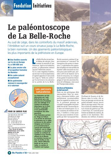 Le paléontoscope de La Belle-Roche - Fondation pour la Nature et l ...