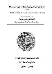 Gedächtnis und Geschichte(n) - Theologisches Studienjahr Jerusalem