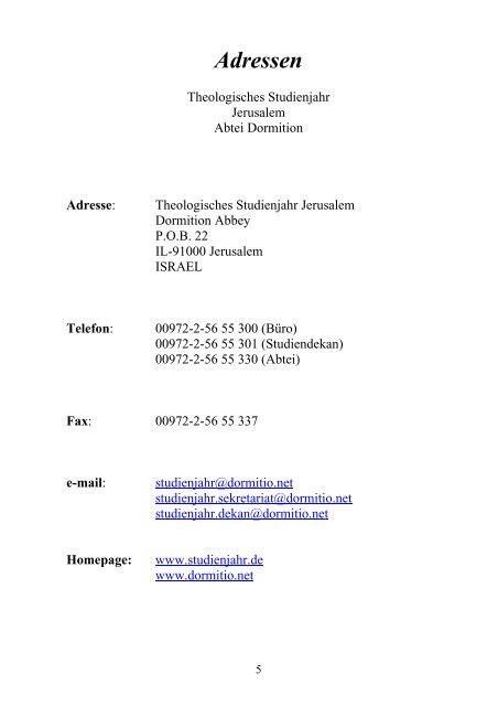 Gedächtnis und Geschichte(n) - Theologisches Studienjahr Jerusalem