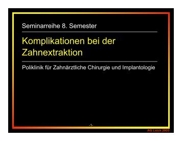 Komplikationen bei der Zahnextraktion