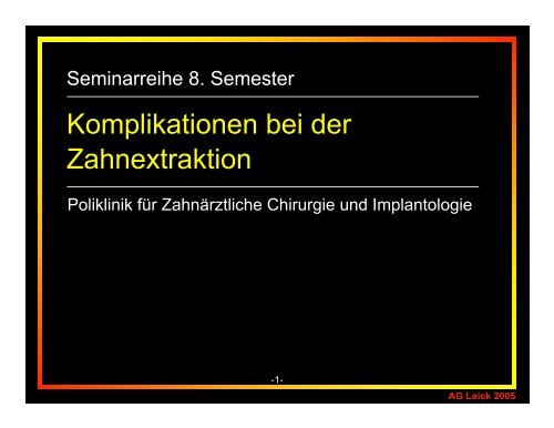 Komplikationen bei der Zahnextraktion