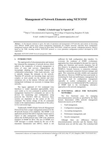 Management of Network Elements using NETCONF - IRNet Explore