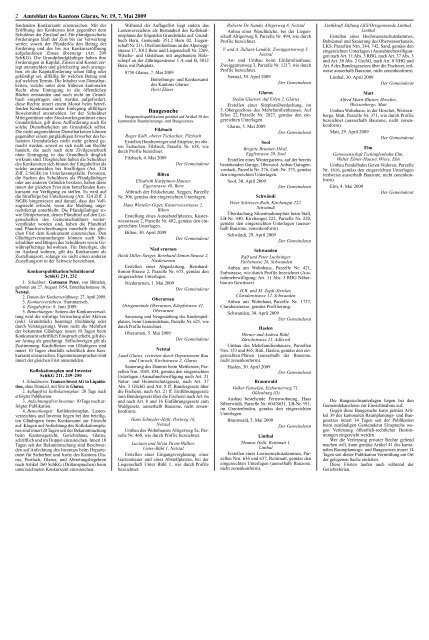 Amtsblatt des Kantons Glarus, 7.5.09 - Glarus24.ch
