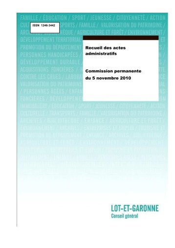 Recueil des actes administratifs Commission permanente du 5 ...