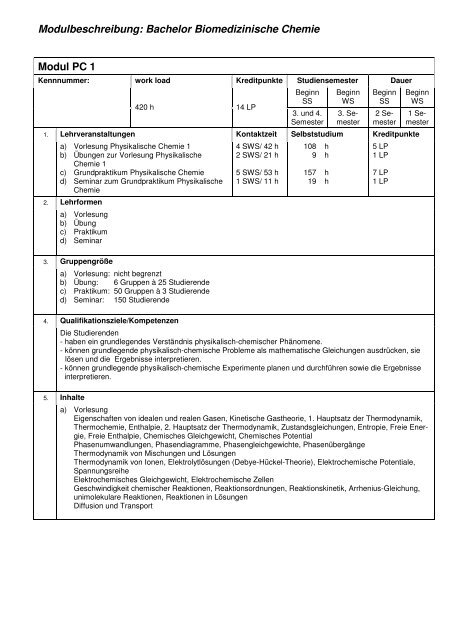 Modulbeschreibungen B. Sc. Biomed. Chemie