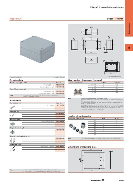 ÐÐ°ÑÐ°Ð»Ð¾Ð³ Weidmuller: Enclosures and Cable Glands