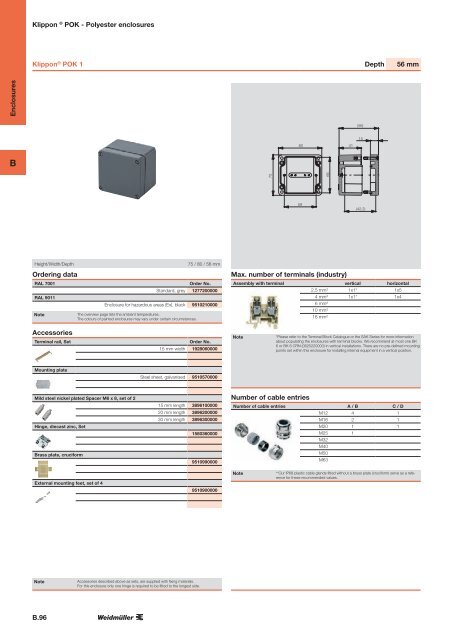 ÐÐ°ÑÐ°Ð»Ð¾Ð³ Weidmuller: Enclosures and Cable Glands