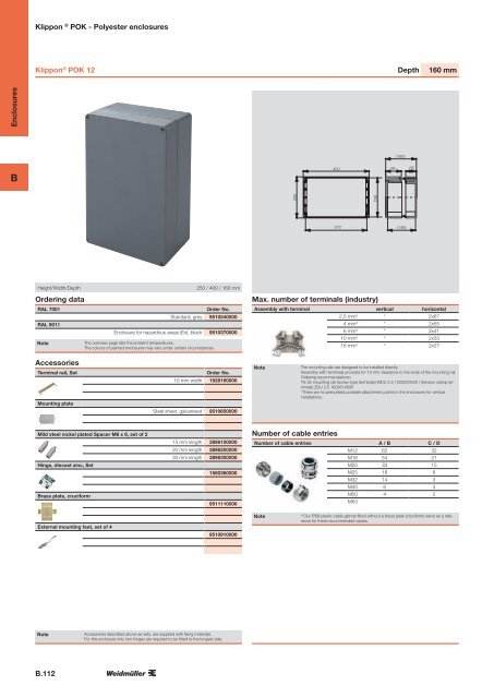 ÐÐ°ÑÐ°Ð»Ð¾Ð³ Weidmuller: Enclosures and Cable Glands