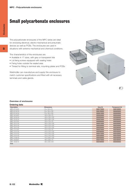 ÐÐ°ÑÐ°Ð»Ð¾Ð³ Weidmuller: Enclosures and Cable Glands