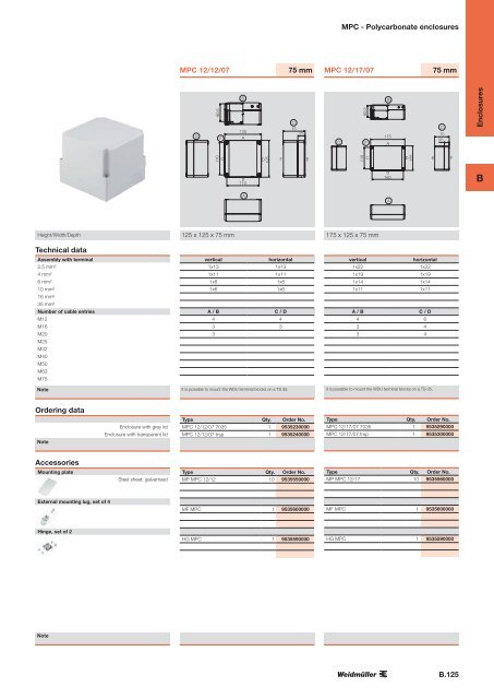 ÐÐ°ÑÐ°Ð»Ð¾Ð³ Weidmuller: Enclosures and Cable Glands