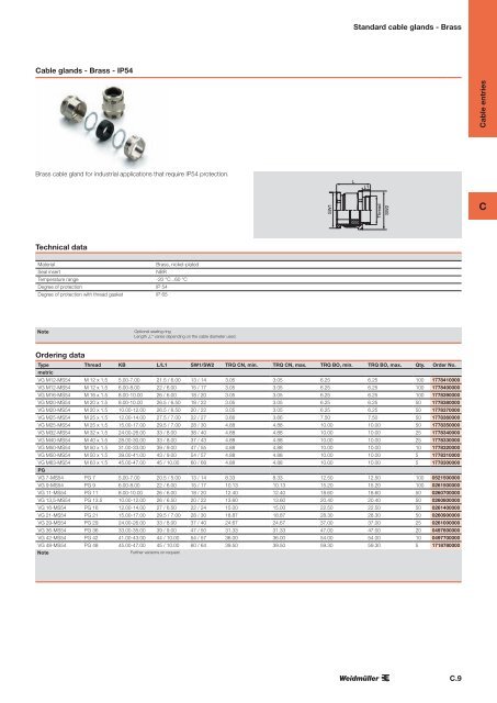 ÐÐ°ÑÐ°Ð»Ð¾Ð³ Weidmuller: Enclosures and Cable Glands