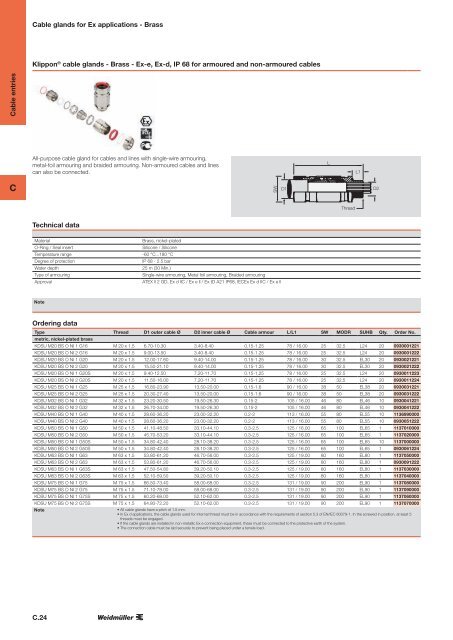 ÐÐ°ÑÐ°Ð»Ð¾Ð³ Weidmuller: Enclosures and Cable Glands