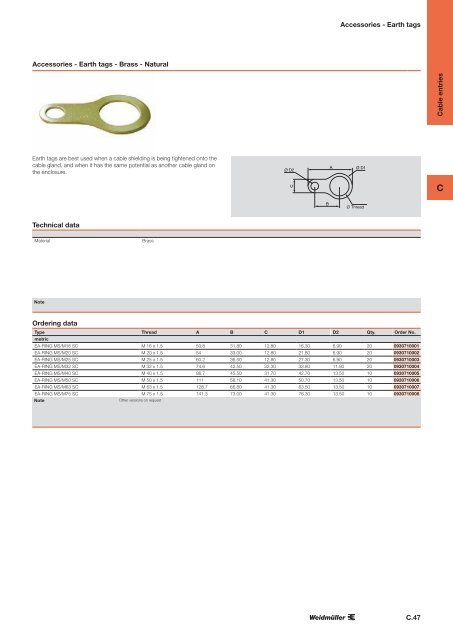 ÐÐ°ÑÐ°Ð»Ð¾Ð³ Weidmuller: Enclosures and Cable Glands