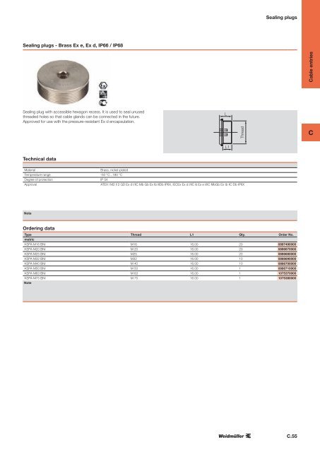 ÐÐ°ÑÐ°Ð»Ð¾Ð³ Weidmuller: Enclosures and Cable Glands