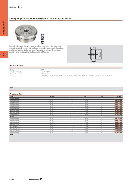 ÐÐ°ÑÐ°Ð»Ð¾Ð³ Weidmuller: Enclosures and Cable Glands