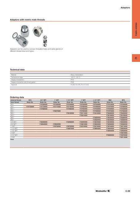 ÐÐ°ÑÐ°Ð»Ð¾Ð³ Weidmuller: Enclosures and Cable Glands