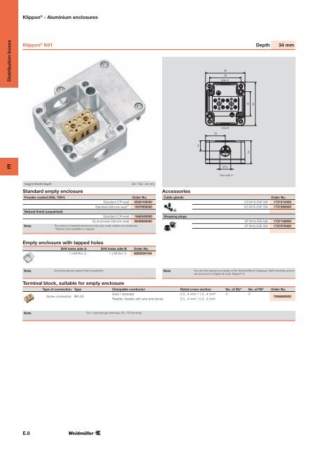 ÐÐ°ÑÐ°Ð»Ð¾Ð³ Weidmuller: Enclosures and Cable Glands