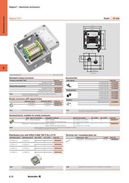 ÐÐ°ÑÐ°Ð»Ð¾Ð³ Weidmuller: Enclosures and Cable Glands