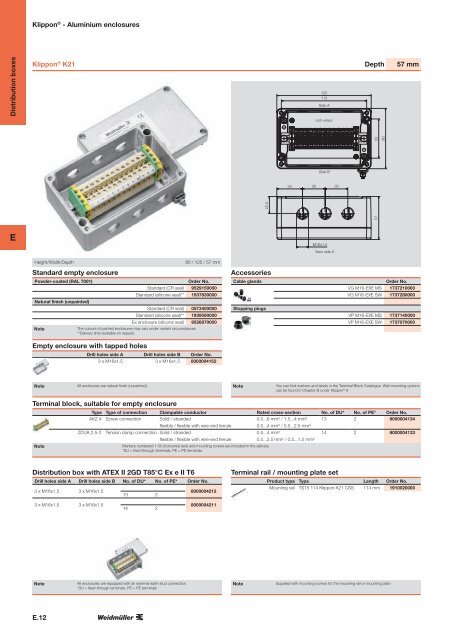 ÐÐ°ÑÐ°Ð»Ð¾Ð³ Weidmuller: Enclosures and Cable Glands