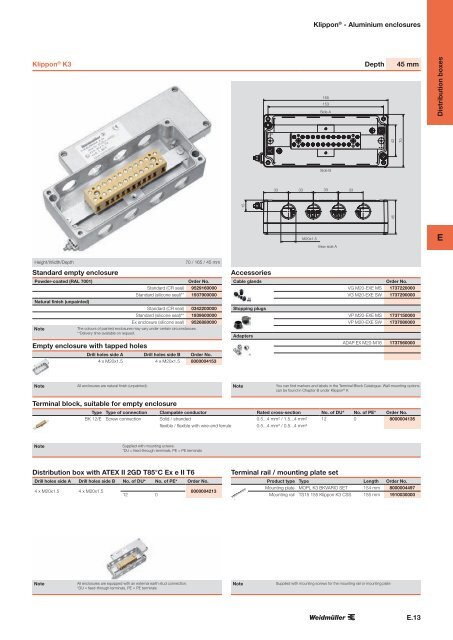 ÐÐ°ÑÐ°Ð»Ð¾Ð³ Weidmuller: Enclosures and Cable Glands