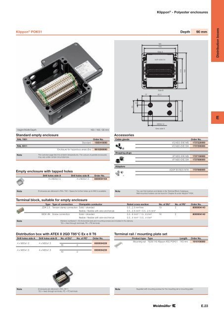 ÐÐ°ÑÐ°Ð»Ð¾Ð³ Weidmuller: Enclosures and Cable Glands