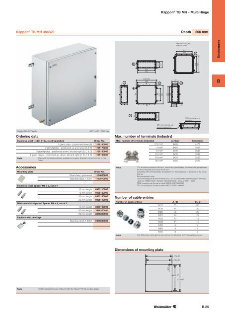 ÐÐ°ÑÐ°Ð»Ð¾Ð³ Weidmuller: Enclosures and Cable Glands