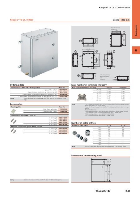 ÐÐ°ÑÐ°Ð»Ð¾Ð³ Weidmuller: Enclosures and Cable Glands