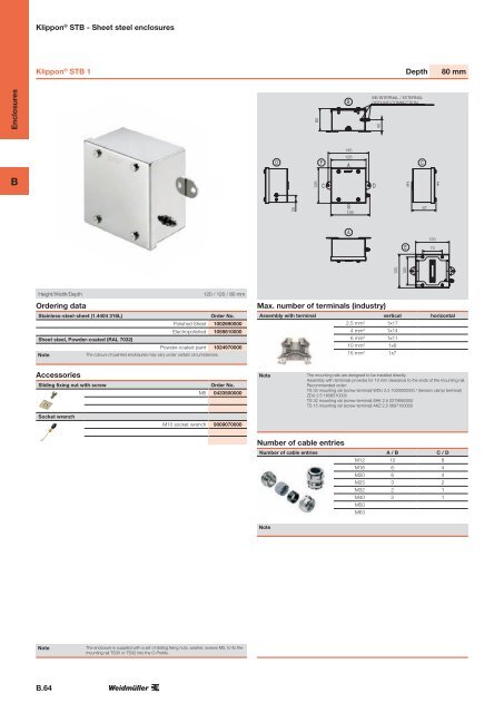 ÐÐ°ÑÐ°Ð»Ð¾Ð³ Weidmuller: Enclosures and Cable Glands