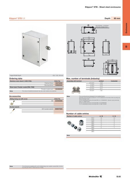 ÐÐ°ÑÐ°Ð»Ð¾Ð³ Weidmuller: Enclosures and Cable Glands