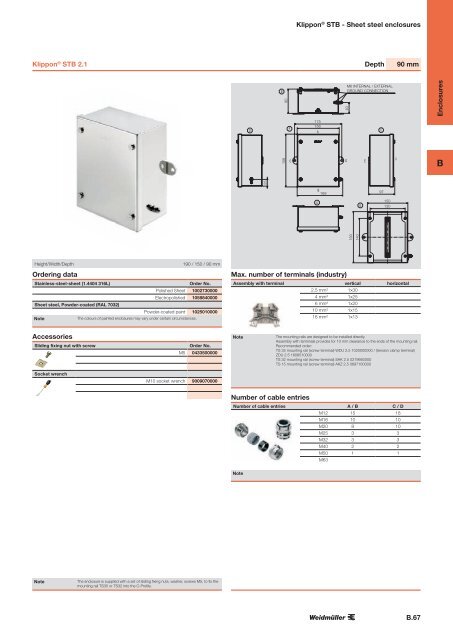 ÐÐ°ÑÐ°Ð»Ð¾Ð³ Weidmuller: Enclosures and Cable Glands