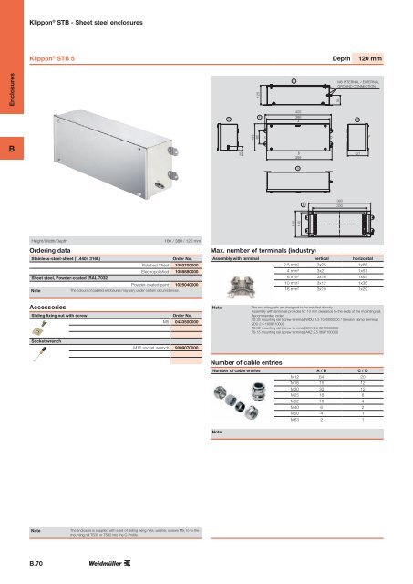 ÐÐ°ÑÐ°Ð»Ð¾Ð³ Weidmuller: Enclosures and Cable Glands