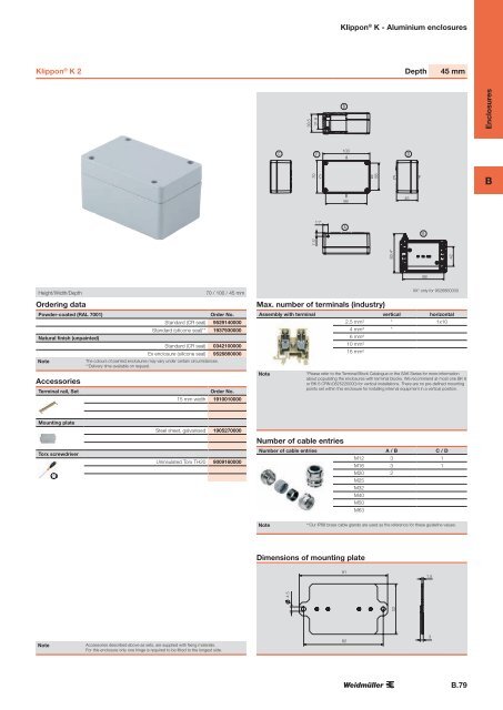 ÐÐ°ÑÐ°Ð»Ð¾Ð³ Weidmuller: Enclosures and Cable Glands