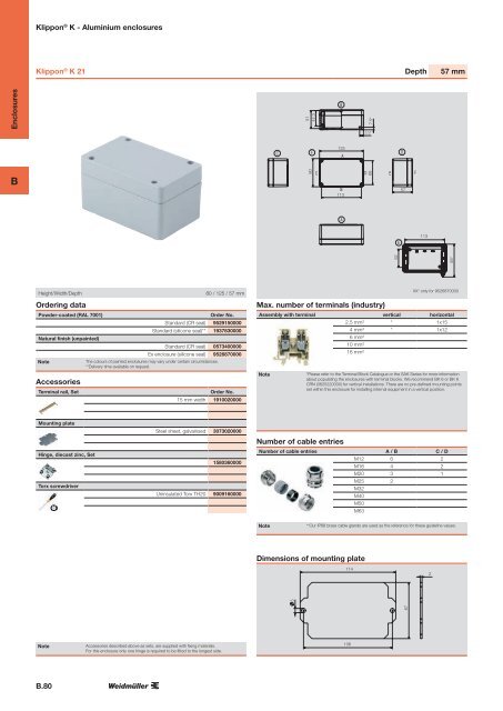 ÐÐ°ÑÐ°Ð»Ð¾Ð³ Weidmuller: Enclosures and Cable Glands