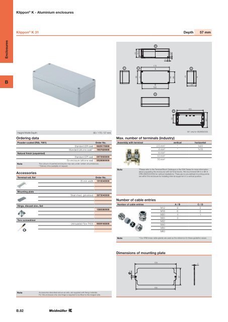 ÐÐ°ÑÐ°Ð»Ð¾Ð³ Weidmuller: Enclosures and Cable Glands