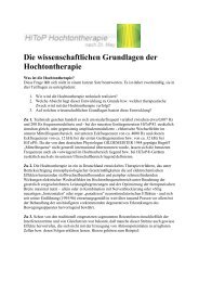 Die wissenschaftlichen Grundlagen der Hochtontherapie - Wewothom