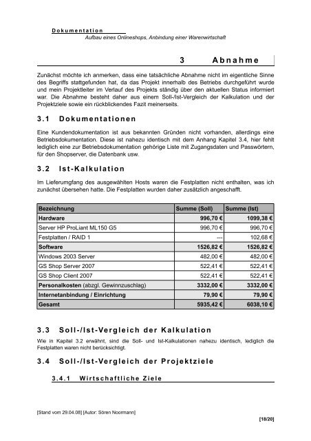 Projektdokumentation