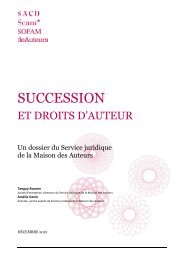 Succession et droits d'auteur - Sacd