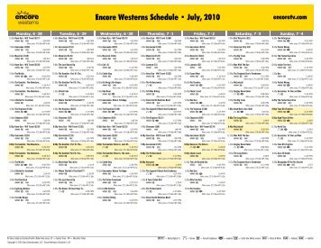 Encore Westerns Schedule - July, 2010 - Starz