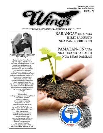 October 24- 30, 2010 - Parokya ni San Vicente Ferrer [Archdiocese ...