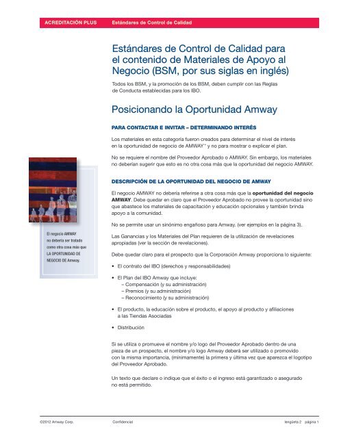 Calidad control reglas de