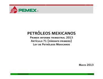 ArtÃ­culo 71, Ley de PetrÃ³leos Mexicanos - Pemex