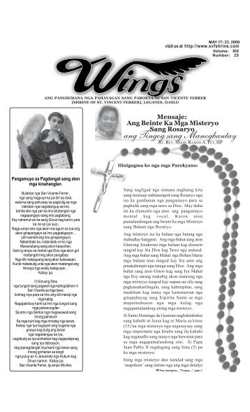 Wings May 17- 23, 2009.pmd - Parokya ni San Vicente Ferrer ...