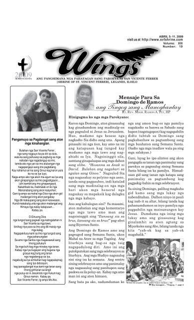 Wings Abril 5- 11, 2009.pmd - Parokya ni San Vicente Ferrer ...