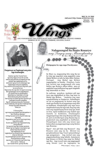 Wings May 10- 16, 2009.pmd - Parokya ni San Vicente Ferrer ...