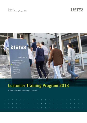 Customer Training Program 2013 - Rieter