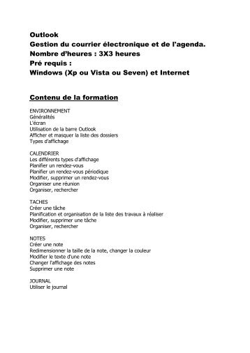 Outlook Gestion du courrier Ã©lectronique et de l'agenda. Nombre d ...