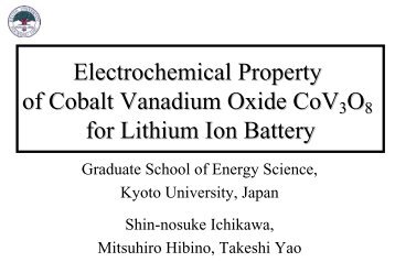 Electrochemical Property of Cobalt Vanadium Oxide CoV3O8 for ...
