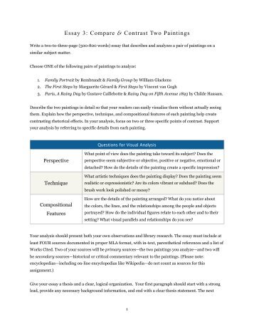 Essay 3: Compare & Contrast Two Paintings - Dr. Mark Womack