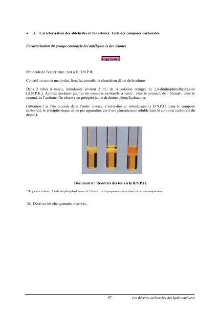 Les dérivés carbonylés des hydrocarbures - Centre Francophone